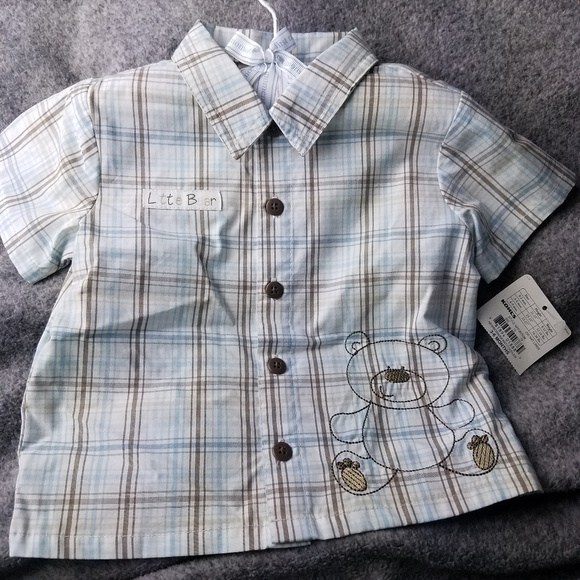 NWT! 3-6 Mos Button down Shirt & khaki shorts set - Picture 6 of 6